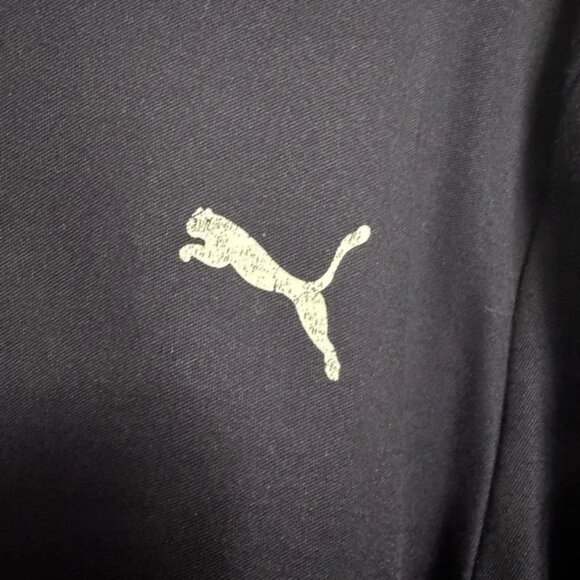 Puma Men's Track Jacket Size Large Navy Blue White Turquoise ZipUp Retro Y2K - Picture 12 of 12